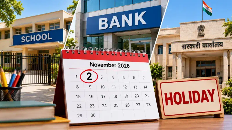 2 November 2026 Holiday: स्कूल, बैंक और सरकारी दफ्तरों की छुट्टी पर बड़ा सवाल, जानें पूरी जानकारी