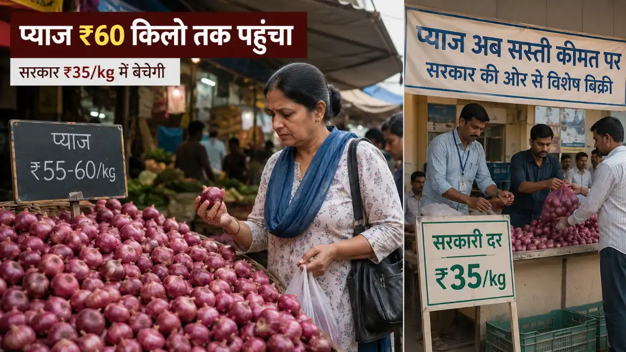 प्याज ₹55-60 किलो तक पहुंचा: सरकार अब ₹35 में बेचेगी, दिल्ली से शुरू होगी सस्ती बिक्री