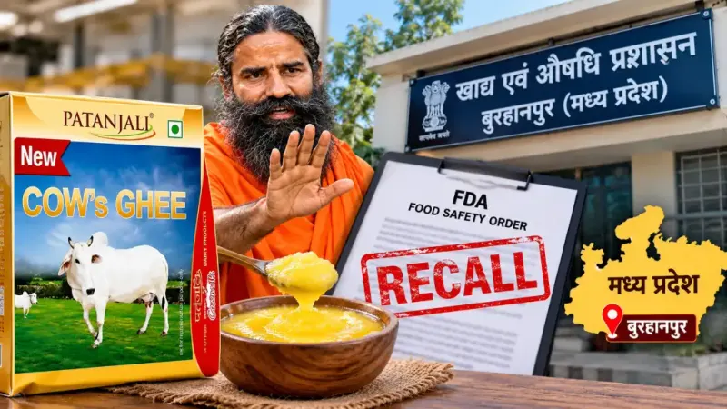मध्य प्रदेश में पतंजलि घी पर FDA का एक्शन: एक बैच पर रिकॉल आदेश, कंपनी करेगी अपील