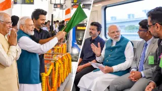 PM मोदी ने मेट्रो फेज-2 का उद्घाटन किया: CM विजय के साथ ट्रेन में किया सफर, गोल्डन जुबली कार्यक्रम में छात्रों को किया संबोधित