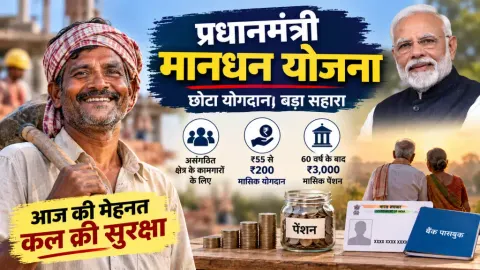 प्रधानमंत्री श्रम योगी मानधन योजना: हर महीने ₹55 से ₹200 जमा करके 60 की उम्र के बाद ₹3,000 Pension, जानें कौन ले सकता है लाभ और Online Apply करने का तरीका