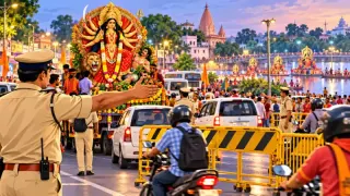 दुर्गा प्रतिमा विसर्जन के लिए रीवा में रूट डायवर्ट: वापसी में ही करहिया मार्ग का इस्तेमाल, शहर में पार्किंग स्थल तय