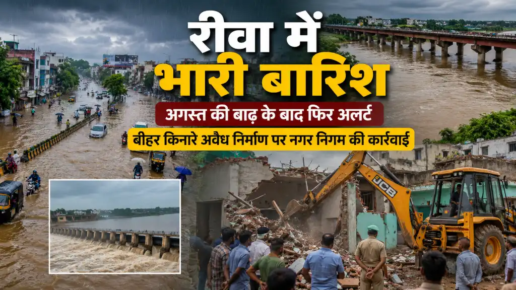 रीवा में फिर भारी बारिश का अलर्ट: आंधी-तूफान और बिजली गिरने की चेतावनी, ग्रीन बेल्ट पर कार्रवाई करने पहुंची निगम की टीम लौटी