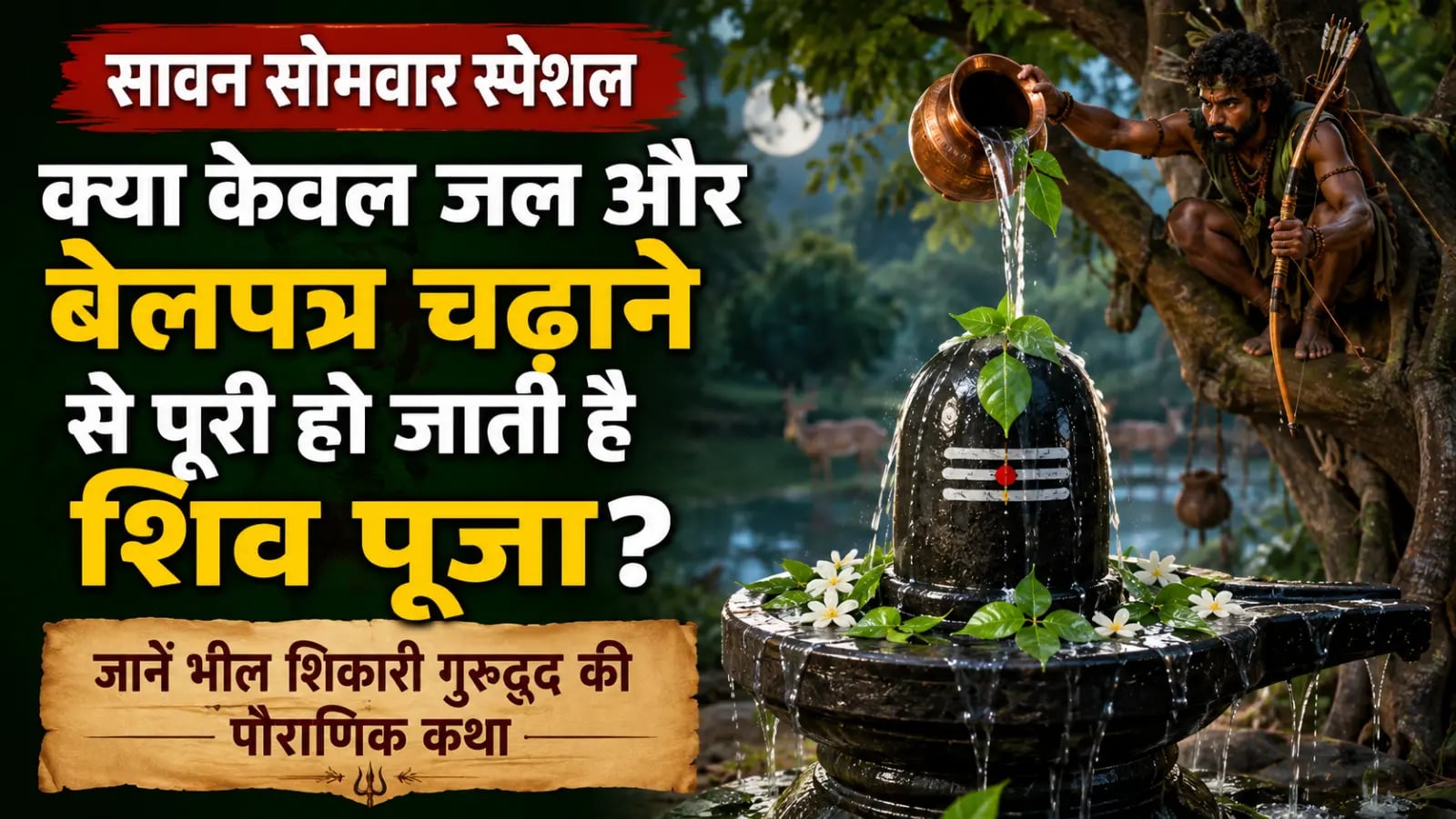 सावन सोमवार स्पेशल: क्या केवल जल और बेलपत्र चढ़ाने से पूरी हो जाती है शिव पूजा, जानें भील शिकारी गुरुद्रुह की पौराणिक कथा