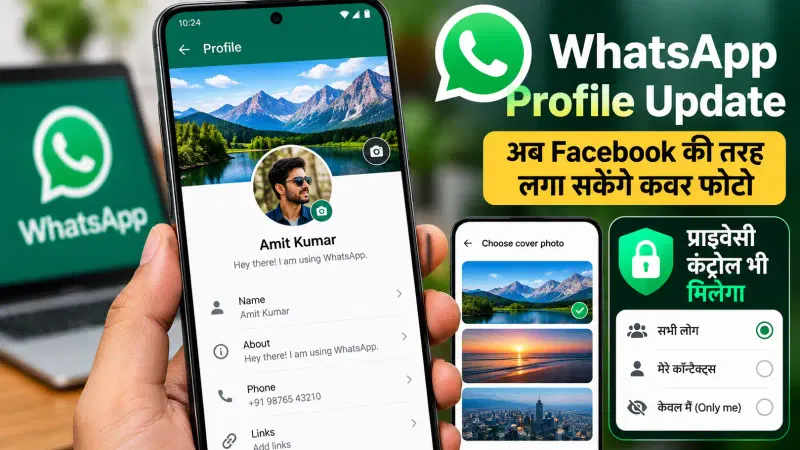 WhatsApp Profile Update: अब Facebook की तरह लगा सकेंगे कवर फोटो, प्राइवेसी कंट्रोल भी मिलेगा